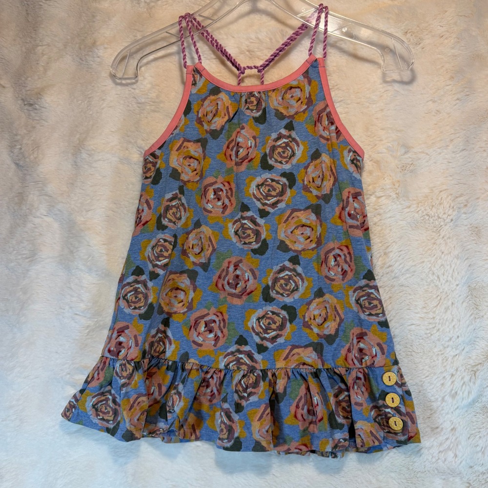 Matilda Jane Girls Dress Floral Roses Ruffle Hem Button Detail‎ Size 10